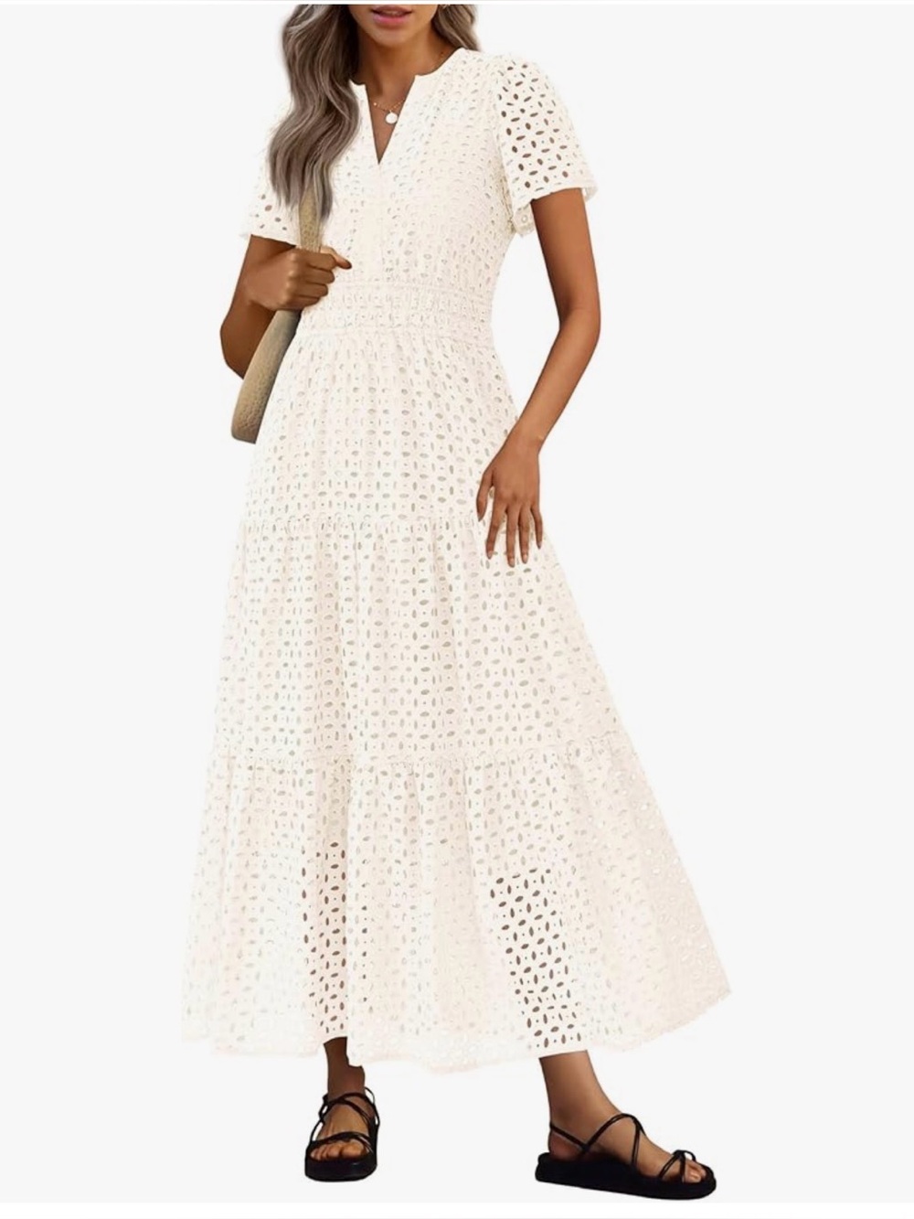 White maxi dress